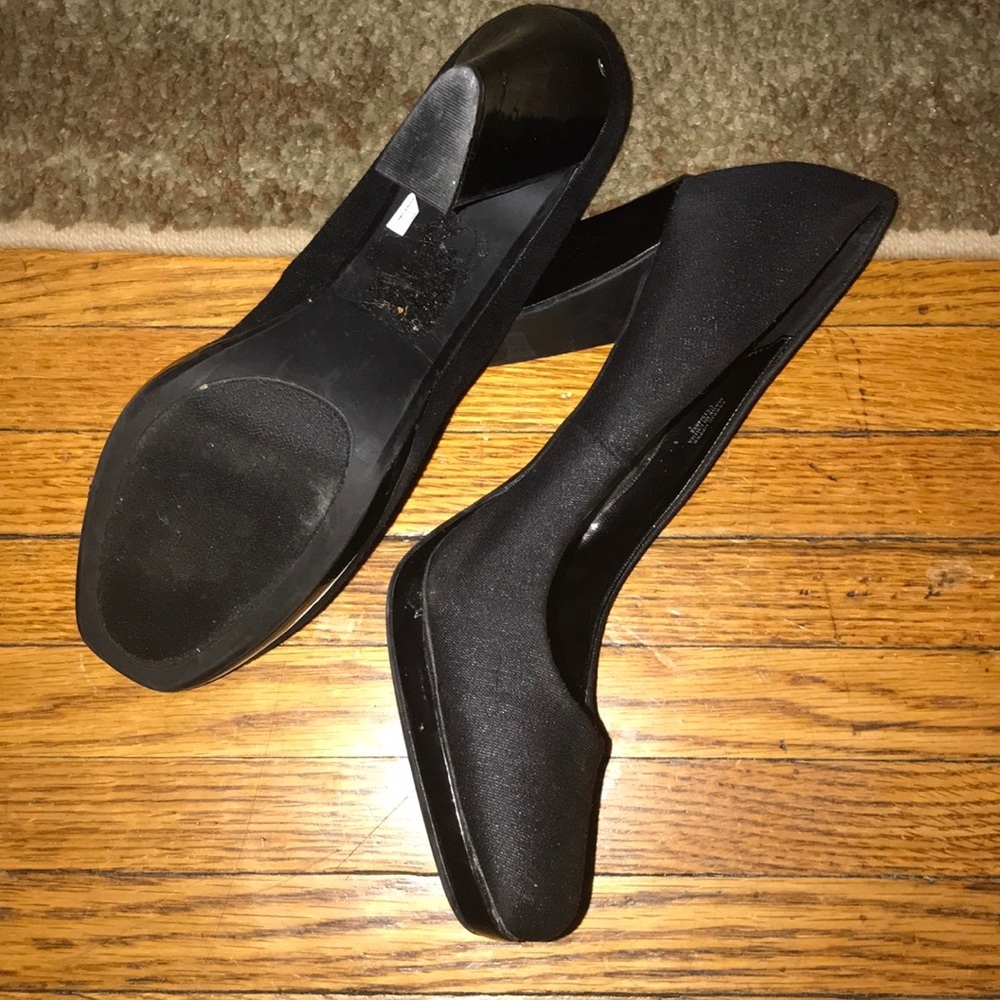 Black fabric block heels/pump - Picture 3 of 6